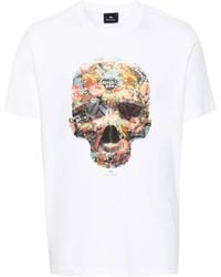 Paul Smith - Skull Sticker Organic-Cotton T-Shirt - Lyst