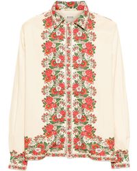 Bode - Floral-print Cotton Shirt - Lyst
