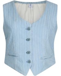 Liu Jo - Pinstripe Denim Waistcoat - Lyst