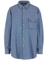 Kuro - Blanket-Stitch Chambray Shirt - Lyst
