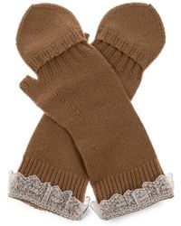 Ganni - Lace-Trim Gloves - Lyst