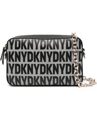 DKNY - Sara Logo-Print Leather Crossbody Bag - Lyst