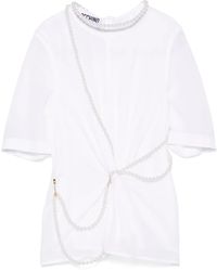 Moschino - T-Shirt Con Perle Sintetiche - Lyst