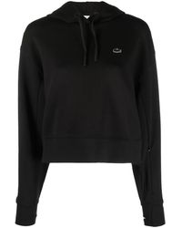 Lacoste - Embroidered-Logo Thumb-Slot Hoodie - Lyst