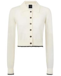 Pinko - Cropped Cardigan With Polo Collar - Lyst