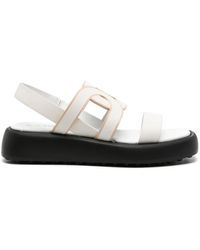Tod's - Cut-Out Leather Sandals - Lyst