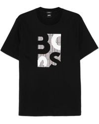 BOSS - Logo-Detail Cotton T-Shirt - Lyst