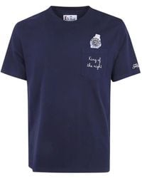 MC2 Saint Barth - Connor Organic Cotton T-Shirt With Watch Print And King Of The Night Embroidery - Lyst