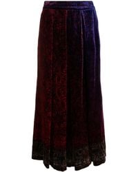 Pierre Louis Mascia - Kanada Patterned Floral-print Velvet Skirt - Lyst