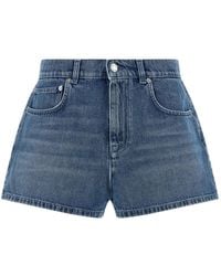 Moschino - Heart-Embroidered Denim Shorts - Lyst