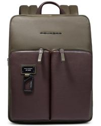 Piquadro - Sac À Dos En Cuir À Design Extensible - Lyst