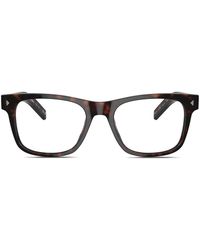 Prada - Eckige Brille Mit Nietendetail - Lyst