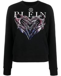 Philipp Plein - Crystal-Embellished Logo-Print Sweatshirt - Lyst