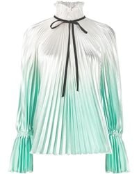 Philosophy Di Lorenzo Serafini - Pleated High-Neck Blouse - Lyst