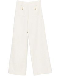 Maje - Button-Detail Straight-Leg Trousers - Lyst