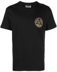 Versace Jeans Couture - Cotton V-Emblem T-Shirt - Lyst