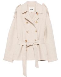 Maje - Germain Double-Breasted Belted Coat - Lyst