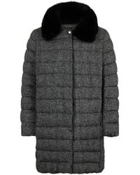 Moorer - Padded Fur-Collar Coat - Lyst