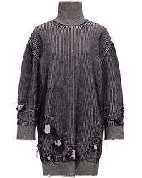 MM6 by Maison Margiela - Short Ribbed Wool Dress - Lyst