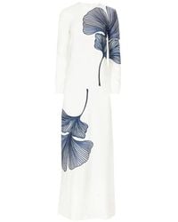 Costarellos - Austie Floral-Embroidered Column Maxi Dress - Lyst