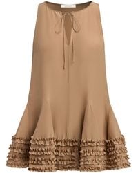 12 STOREEZ - Mini-Jurk Met Ruches En Keyhole - Lyst