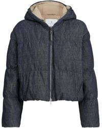 Brunello Cucinelli - Hooded Denim-Effect Jacket - Lyst