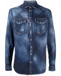 Cruiize Mens Distressed Slim Fit Faded Western Denim Button Down Shirt French Gray S Cruiize Mens Distressed Slim Fit Faded Western Denim Button Down Shirt French Gray S
