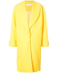 Marina Moscone Stretch Ottoman Coat - Yellow