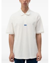 HUGO - Nolitos Cotton-Piqué Polo Shirt With Logo-Badge - Lyst