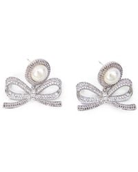 Self-Portrait - Bow-Detail Drop Earrings - Lyst