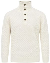 Paolo Pecora - Button-Up Textured-Knit Sweater - Lyst