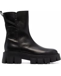 Premiata - Leather Shearling Boots - Lyst