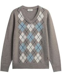Pringle of Scotland - Argyle-Pattern V-Neck Sweater - Lyst