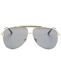 Tom Ford - T-Logo Pilot-Frame Sunglasses - Lyst