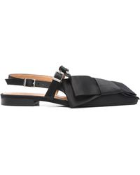 Ganni - Big Bow Slingback Ballerinas - Lyst