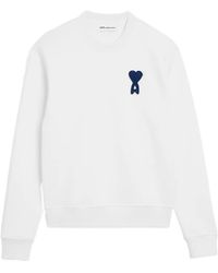 Ami Paris - Cotton Knitted Ami De Coeur Sweatshirt - Lyst