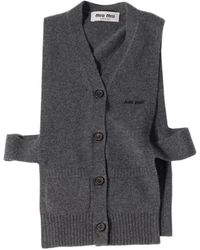 Miu Miu - Cashmere Cardigan Vest - Lyst