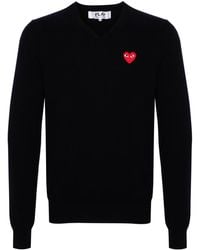 COMME DES GARÇONS PLAY - Heart-Patch Wool Jumper - Lyst