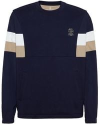 Brunello Cucinelli - Sweater Met Logoprint En Vlakken - Lyst