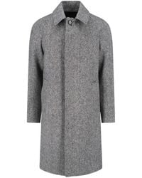 Lardini - Herringbone-Pattern Wool Coat - Lyst