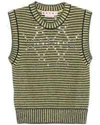 Marni - Eyelet-Embellished Striped Sweater - Lyst
