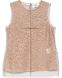 Fendi - Floral-Lace Top - Lyst