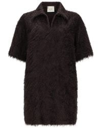 Alysi - Textured Short-Sleeve Mini Dress - Lyst