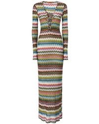 Missoni - Strandjurk Met Chevron-Patroon En Strik - Lyst