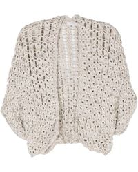 Antonelli - Sequin-embellished Chunky-knit Cardigan - Lyst