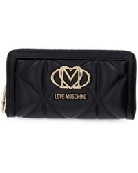 Love Moschino - Quilted Logo-Plaque Wallet - Lyst