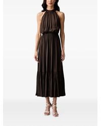 Morgan - Halterneck Pleated Maxi Dress - Lyst