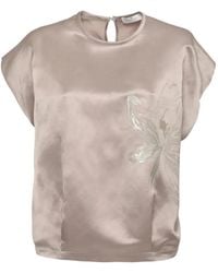Panicale - Blouse Ornée De Sequins À Fleurs - Lyst