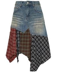 ANDERSSON BELL - Plaid Patchwork Midi Skirt - Lyst