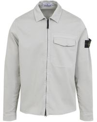 Stone Island - Veste Zippée À Poches Multiples - Lyst